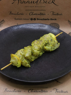 Brochette de poulet thym citron