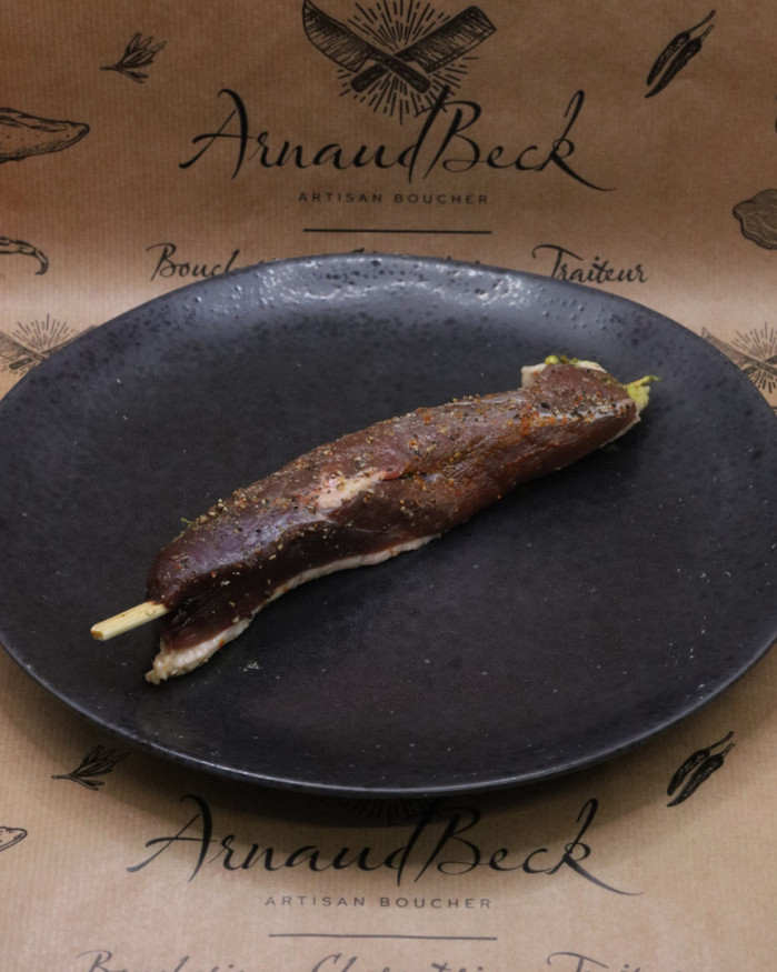 Brochette de canard au poivre