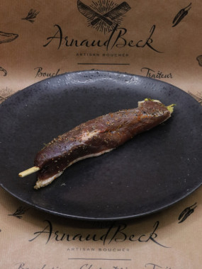 Brochette de canard au poivre